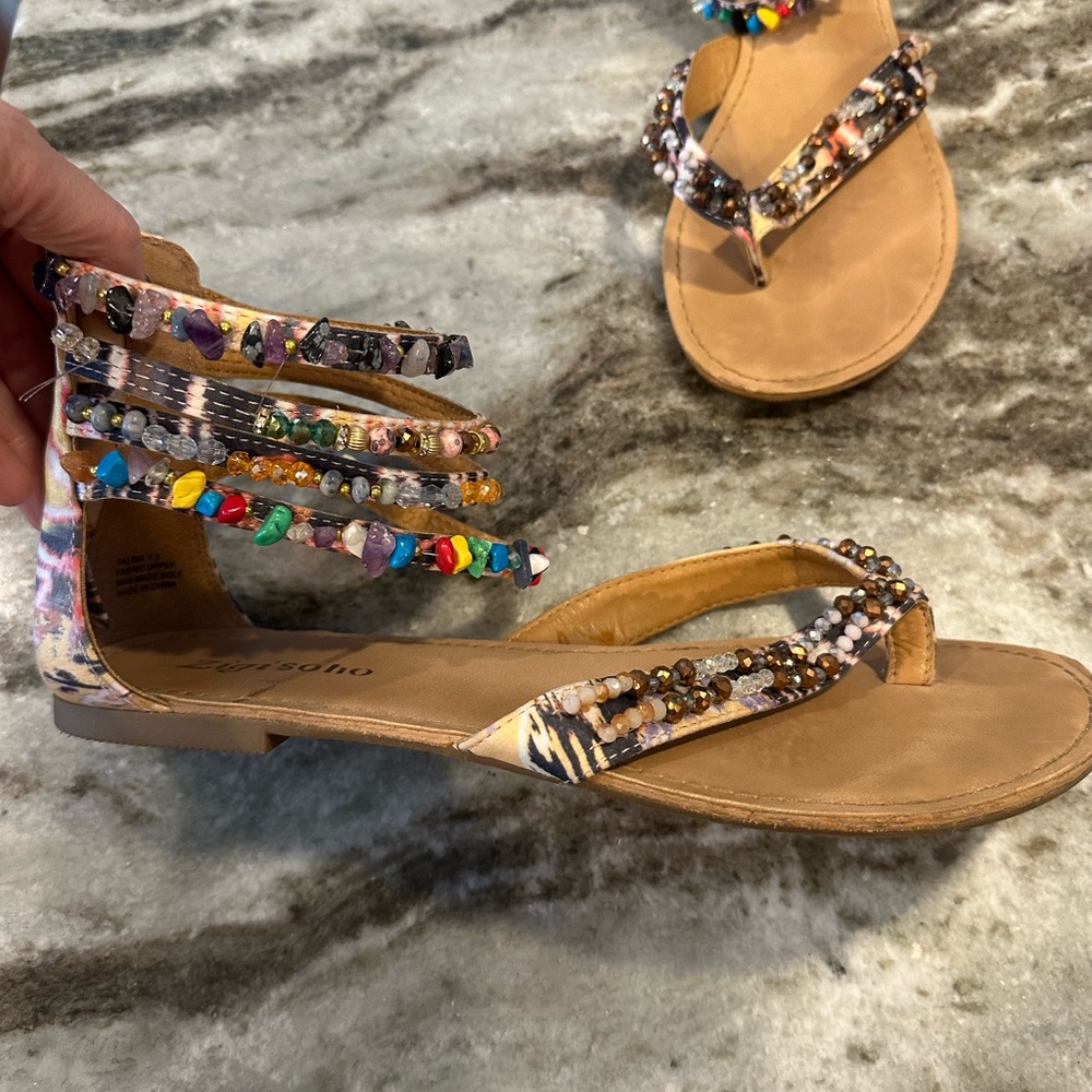 Zigi Soho Colorful Beaded Women's Sandals Size 7.5 - Picture 4 of 14